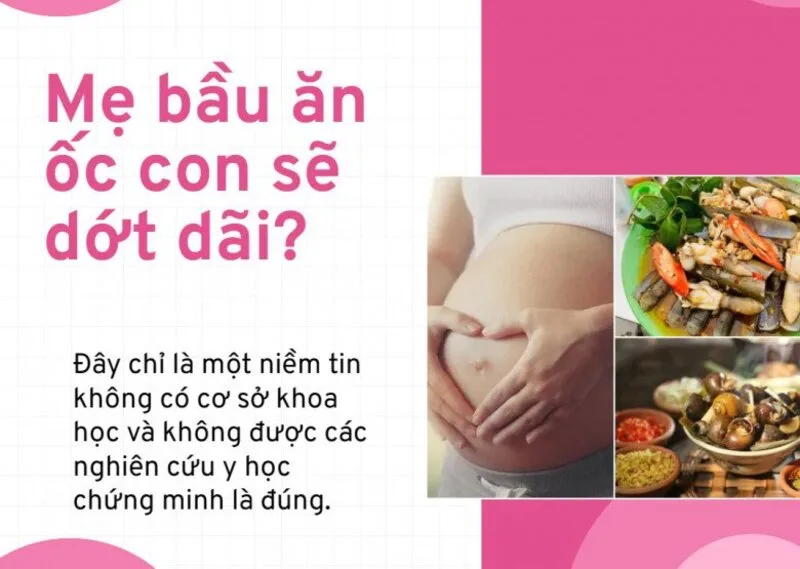 Quan niệm mẹ ăn ốc khiến trẻ sinh ra chảy nhiều dãi chưa có cơ sở khoa học; hiện tượng này thường liên quan đến phát triển vùng miệng và mọc răng.