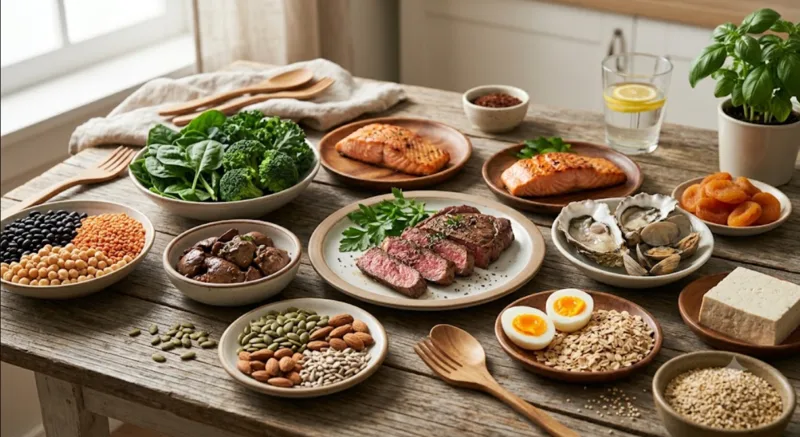 Phối hợp đúng thực phẩm giúp cơ thể hấp thu sắt hiệu quả hơn thay vì chỉ tăng số lượng món ăn